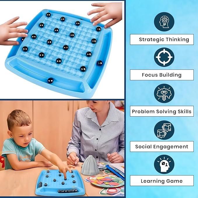 Magnetic Battle Chess Game with 20 Steel Balls ? Strategy Board Game for Family